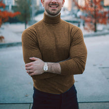 Load image into Gallery viewer, Men'S Solid Color Casual High Neck Slim Knit Sweater