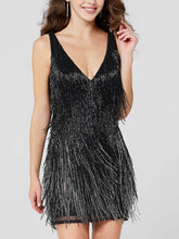 Load image into Gallery viewer, Fashion Sleeveless V-Neck Gradient Fringe Party Dress