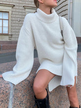 Load image into Gallery viewer, Fashion Loose Casual Knitted Turtleneck Sweater Dress