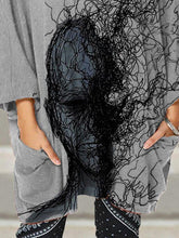 Load image into Gallery viewer, CottonTurtleneck Long Sleeve Abstract Face Tops for Women