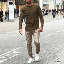 Load image into Gallery viewer, Cotton Round Neck Slim Long Sleeve Men'S T-Shirt