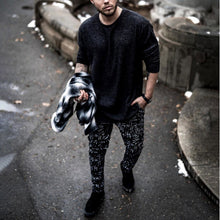 Load image into Gallery viewer, Fashion Black Round Neck Long Sleeve Sweater