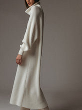 Load image into Gallery viewer, Solid Color Turtleneck Casual Sweater Dress