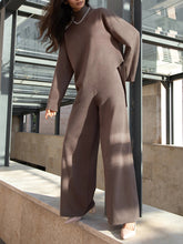 Load image into Gallery viewer, Knitted Ribbed-Knit Turtleneck Sweater Two-Piece Suit