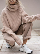 Load image into Gallery viewer, 达不到供应链要求,产品下架Fashion Casual Loose High Neck Long Sleeve Two-piece Suit