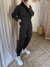 Load image into Gallery viewer, Pure Color High Collar Casual Knitted Two-piece Suit