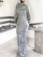 Load image into Gallery viewer, Turtleneck Warm Knit Sweater Maxi Dress with Pockets