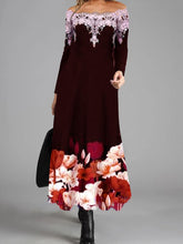 Load image into Gallery viewer, Lace Fashion and Elegant Embroidered One-neck Dress