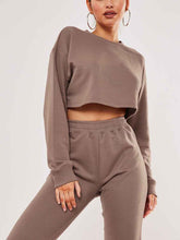 Load image into Gallery viewer, Casual Cropped Sweatshirt and Jogging Tow-piece Set