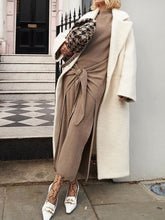 Load image into Gallery viewer, Fashion Round Neck Loose Lace Knitted Dress