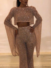 Load image into Gallery viewer, Fashion Sexy Round Neck Long Sleeve Leaky Back Jumpsuit