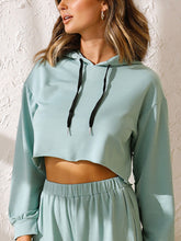 Load image into Gallery viewer, Autumn Winter Short Hooded Solid Color Casual Suit