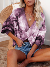 Load image into Gallery viewer, Tie-dye Sexy Deep V-neck Long Sleeve Tops Loose Sweatshirt