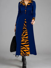 Load image into Gallery viewer, Elegant Retro Colorblock Leopard Print Long Sleeve Maxi Dress