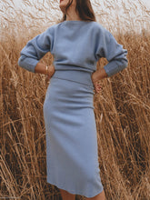 Load image into Gallery viewer, Pure Color Round Neck Long Sleeve Casual Two-piece Suit