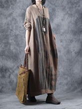 Load image into Gallery viewer, Face Pattern Long Casual Dress for Fall Winter