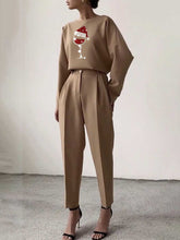 Load image into Gallery viewer, Fashionable Christmas Elements Printed Pattern Casual Two-piece Set