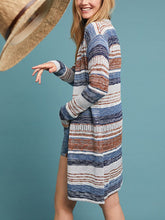 Load image into Gallery viewer, Loose Striped Color Matching Women'S Sweater Coat