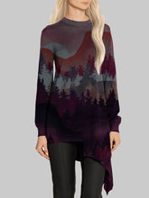 Load image into Gallery viewer, Retro Forest Crew Neck Long Sleeve Top
