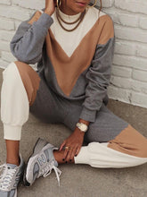 Load image into Gallery viewer, Fashion Loose Splicing Color Casual Two-piece Suit