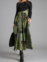 Load image into Gallery viewer, Fashion Casual Leaf Print V-neck Long Sleeve Dress
