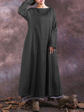 Load image into Gallery viewer, Casual Solid Color Cotton and Linen Loose Dress