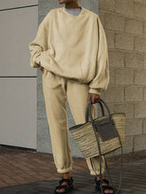 Load image into Gallery viewer, Fashion Casual Long-sleeved Solid Color Round Neck Two-piece Suit
