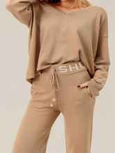 Load image into Gallery viewer, Fashion Casual V-Neck Letter Women'S Knitted Suit