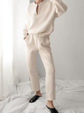 Load image into Gallery viewer, Pure Color Round Neck Long Sleeve Casual Loose Two-piece Suit