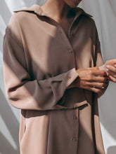 Load image into Gallery viewer, Fashion Casual Loose Lapel Long Sleeve Solid Color Two-piece Suit