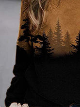 Load image into Gallery viewer, Forest Print Round Neck Long Sleeve Hoodies