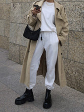 Load image into Gallery viewer, Fashion Solid Color Round Neck Long Sleeve Casual Two-piece Suit