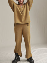 Load image into Gallery viewer, V-Neck Button Loose Knit Suit