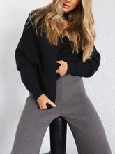 Load image into Gallery viewer, Sweater Long Sleeve Solid Color Fashion Two-piece Suit