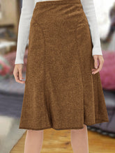 Load image into Gallery viewer, Casual Solid Color Commuter Split Women'S Half-Length Umbrella Skirt