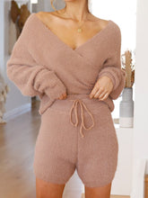 Load image into Gallery viewer, V-Neck Solid Color Strapless Casual Suit