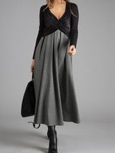 Load image into Gallery viewer, Casual Fashion Long Sleeve Deep V-neck Dress