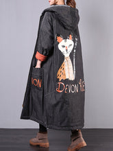 Load image into Gallery viewer, Cartoon Print Loose Casual Pocket Winter Thick Coat