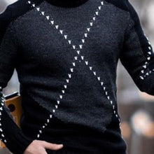 Load image into Gallery viewer, Men'S Fashion Contrast High Neck Long Sleeve Sweater