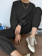 Load image into Gallery viewer, Pure Color Loose Round Neck Casual Sweatshirt Two-piece Suit