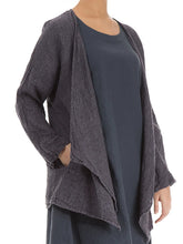 Load image into Gallery viewer, Solid Color Retro Long-sleeved Linen Cardigan Jacket
