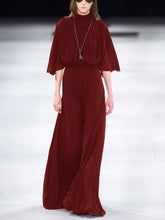 Load image into Gallery viewer, 达不到供应链要求,产品下架High-neck Mid-sleeve Loose Top and High-waist Trousers Suit