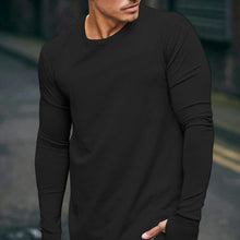 Load image into Gallery viewer, Casual Solid Color Round Neck Loose Long Sleeve T-Shirt
