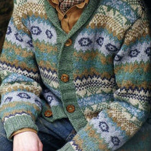 Load image into Gallery viewer, Men'S Ethnic Pattern Lapel Cardigan Long Sleeve Sweater