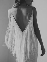 Load image into Gallery viewer, Fashion Suspenders Sleeveless Back Tassel Evening Dress