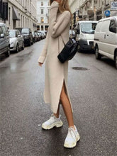 Load image into Gallery viewer, Fashionable Casual Women'S Slit Sweater Dress