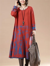 Load image into Gallery viewer, Retro Casual Women'S Printed Sweater Dress