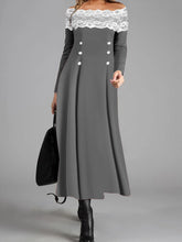 Load image into Gallery viewer, Elegant and Generous One-neck Lace Long Sleeve Dress