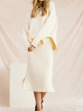 Load image into Gallery viewer, Fashion Elegant Loose Casual Long Sleeve Hooded Top Skirt Knitted Suit