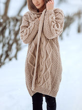 Load image into Gallery viewer, Autumn And Winter Warm Hooded Twist Women'S Knitted Jacket